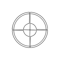 Poster - Black and white target symbol isolated on white background