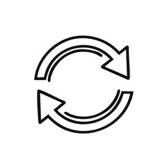 Poster - Circular Process Double Arrows Symbolize Direction Reversal Rotation Refresh Outline Icon