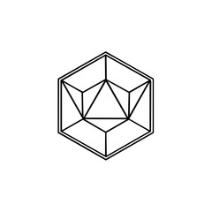 Aufkleber - Geometric black and white design element in a modern graphic style