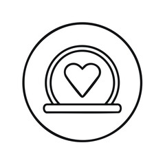 Aufkleber - Heart favorite like button simple icon in clean outline circle
