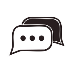 Poster - Black and white speech bubbles with three dots vector illustration, communication concept.