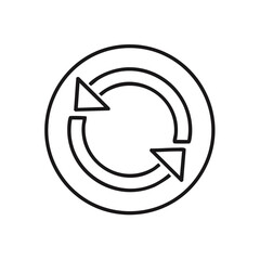 Poster - Black and White Simple Circular Refresh or Recycle Arrow Icon Loop Illustration