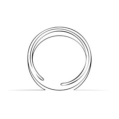 Poster - Continuous Line Drawing of Interconnected Circle Design Elegant Simplicity