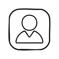 Aufkleber - Hand drawn generic person icon representing a user profile avatar or account symbol