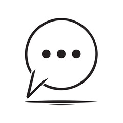 Poster - Speech bubble with ellipsis vector icon, chat concept symbol for graphic design, outline style