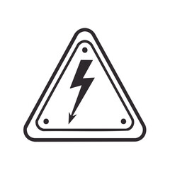 Poster - Warning sign with lightning bolt inside a triangle