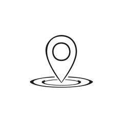 Aufkleber - Black and white vector illustration of a location pin with direction