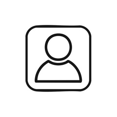Aufkleber - Hand drawn black outline user profile icon symbol in a rounded square for web and app interface design