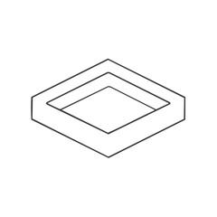Poster - Abstract isometric geometric shape modern outline drawing digital art design element