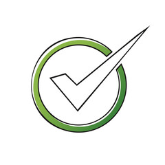 Poster - Stylized Green Check Mark Icon for Confirmation, Success, and Approval