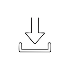 Aufkleber - Download symbol black outline arrow pointing into a receiving tray icon