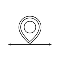 Poster - Location pin icon with bidirectional arrow for direction and navigation concepts