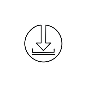 Digital Download Arrow Icon in Circle