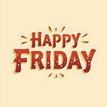 Retro Style Happy Friday Typography Vector Illustration