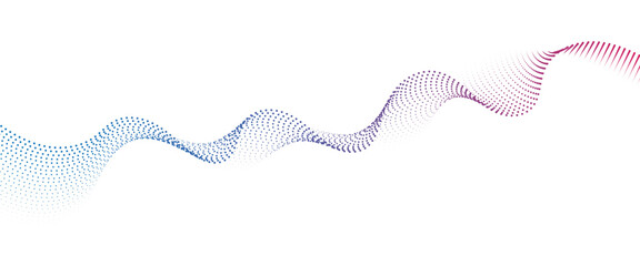 Poster - Flowing Dot Wave halftone gradient pattern on transparent background