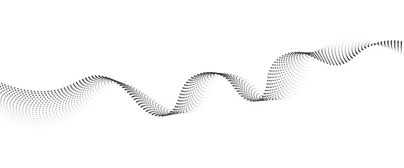 Poster - Flowing Dot Wave halftone gradient pattern on transparent background