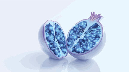 Poster - Digital transformation concept illustrating the interconnectedness of technology within a pomegranate.