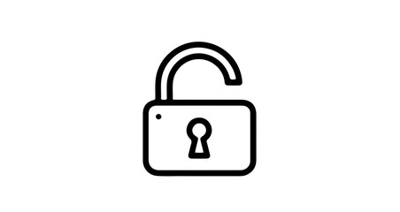 Fototapete - Interface icon unlock security icon vector illustration concept for data protection and privacy with open padlock outline vector
