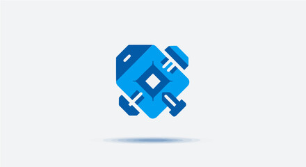 Poster - Interface icon abstract geometric logo design blue color modern shape branding identity company icon professional artwork vector vector
