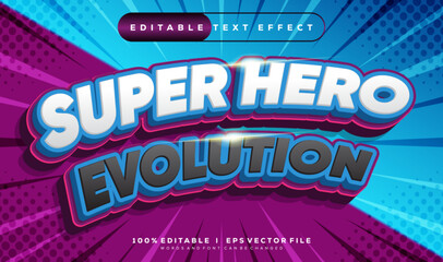 Poster - super hero evolution vector text effect with modern style design