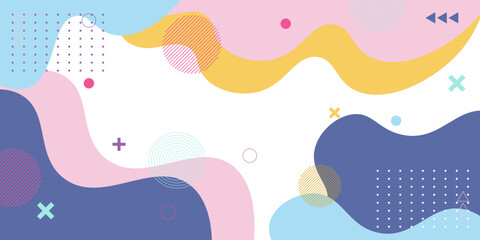 Poster - Abstract memphis background. Fluid shapes composition. Vector iilustration Eps 10