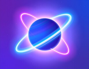 Wall Mural - Abstract planet with dreamy light rings and glowing aura
