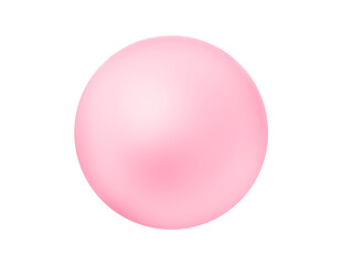 Wall Mural - pink smooth sphere with gradient shading, bubble isolated element on transparent background