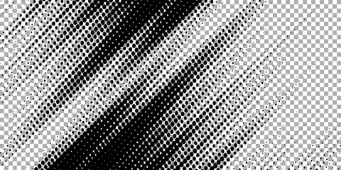 Aufkleber - Black halftone dot pattern, gradient, grunge texture, background. Pop art comic sports style vector illustration of halftone dots. Modern