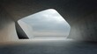 © li - 3d render of abstract futuristic architecture with empty concrete floor. Scene for car presentation. High quality