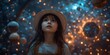 © Rahmatsapp - Curious Child Gazing at Glowing Planets in a Magical Universe