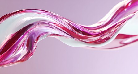 Poster - Abstract wave form in translucent white & red colors