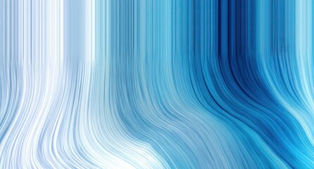 Poster - Curved blue gradient stripes creating an abstract backdrop