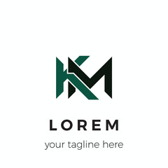 Poster - KM initial letter logo design vector template