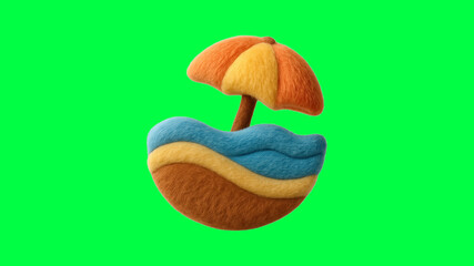 Poster - Colorful beach icon design