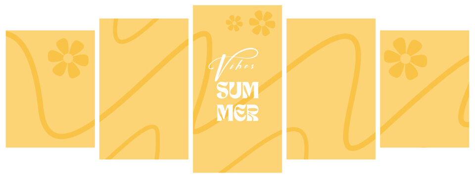 Minimal style summer card or poster for corporate identity, branding, social media ads, promos. Modern design template with trendy geometric style