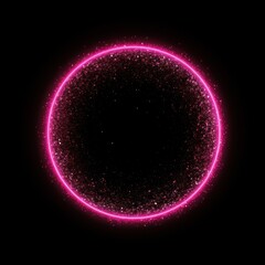 Wall Mural - glowing pink circle with sparkles