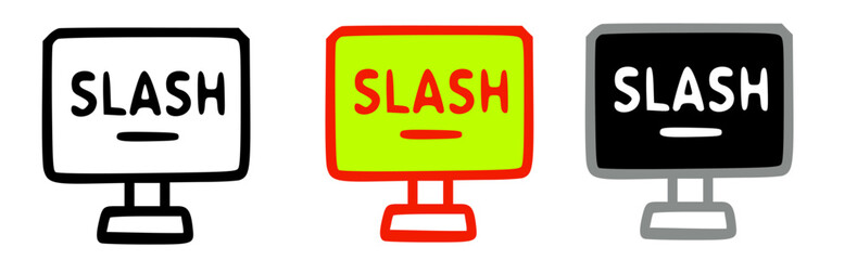 Poster - Three computer monitor icons displaying the word 