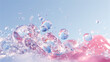© kotobuki - 浮遊するピンクのグラデーションのジェル背景