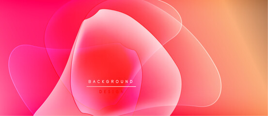 Poster - Abstract vibrant background. Overlapping shapes create dynamic, flowing visual effect. Warm colors dominate composition. Text reads background design.