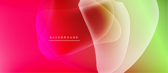 Poster - Abstract colorful background. Overlapping shapes create vibrant gradients, pinks, yellows, greens. Modern design element for digital projects.
