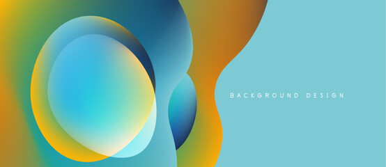 Poster - Abstract fluid shapes, vibrant colors blend. Modern design, smooth gradients create dynamic visual impact. Background suggests innovation, energy.