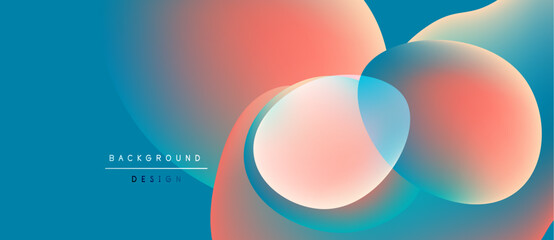 Poster - Abstract fluid shapes blend vibrant colors. Gradient background creates dynamic visual effect. Modern design element for projects.