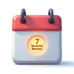 Wall Mural - calendar icon indicating a security review scheduled on the 7th