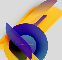 Poster - Abstract colorful shapes overlap. Dynamic composition uses gradients, creating modern visual effect. Bright hues dominate design.
