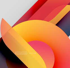 Poster - Abstract vibrant shapes overlap. Warm colors dominate, creating dynamic visual effect. Modern design elements present.