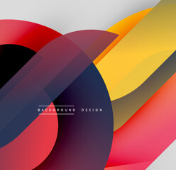 Poster - Abstract colorful shapes overlap. Dynamic composition creates modern visual impact. Gradient hues blend seamlessly, offering vibrant aesthetic.