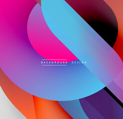 Poster - Abstract colorful overlapping shapes create dynamic background. Gradient hues blend, forming modern design element. Vivid, smooth transitions.