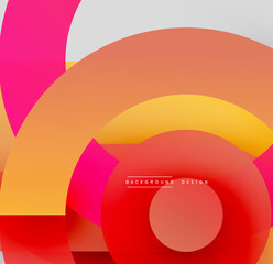 Poster - Abstract vibrant circles overlap creating dynamic gradient effect. Warm tones dominate composition, offering modern aesthetic.