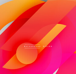 Poster - Abstract vibrant layers overlap. Orange, red, pink gradients create dynamic visual effect. Modern design element for backgrounds.