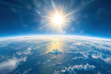 Wall Mural - the sun rising over the earth sunlight space sky.